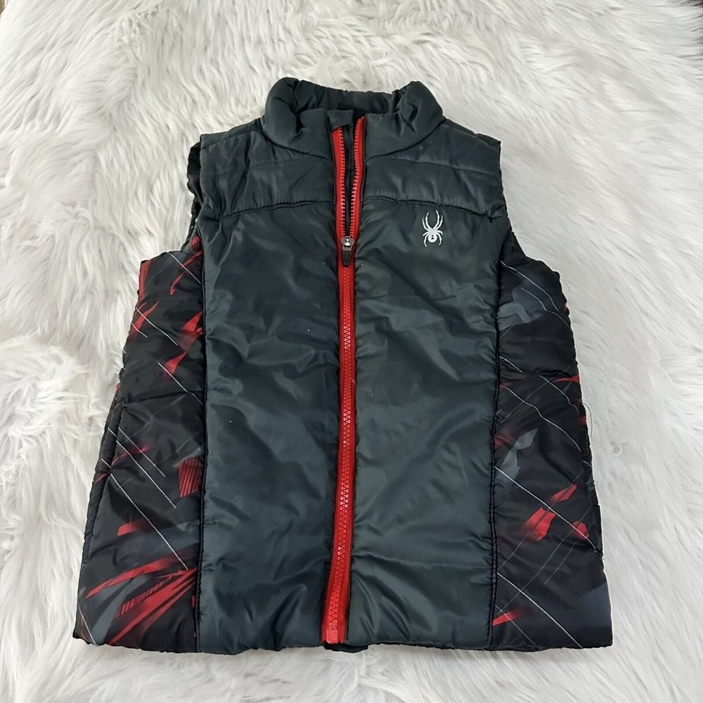 Spyder boys puffer vest jacket size 5 full zip sleeveless